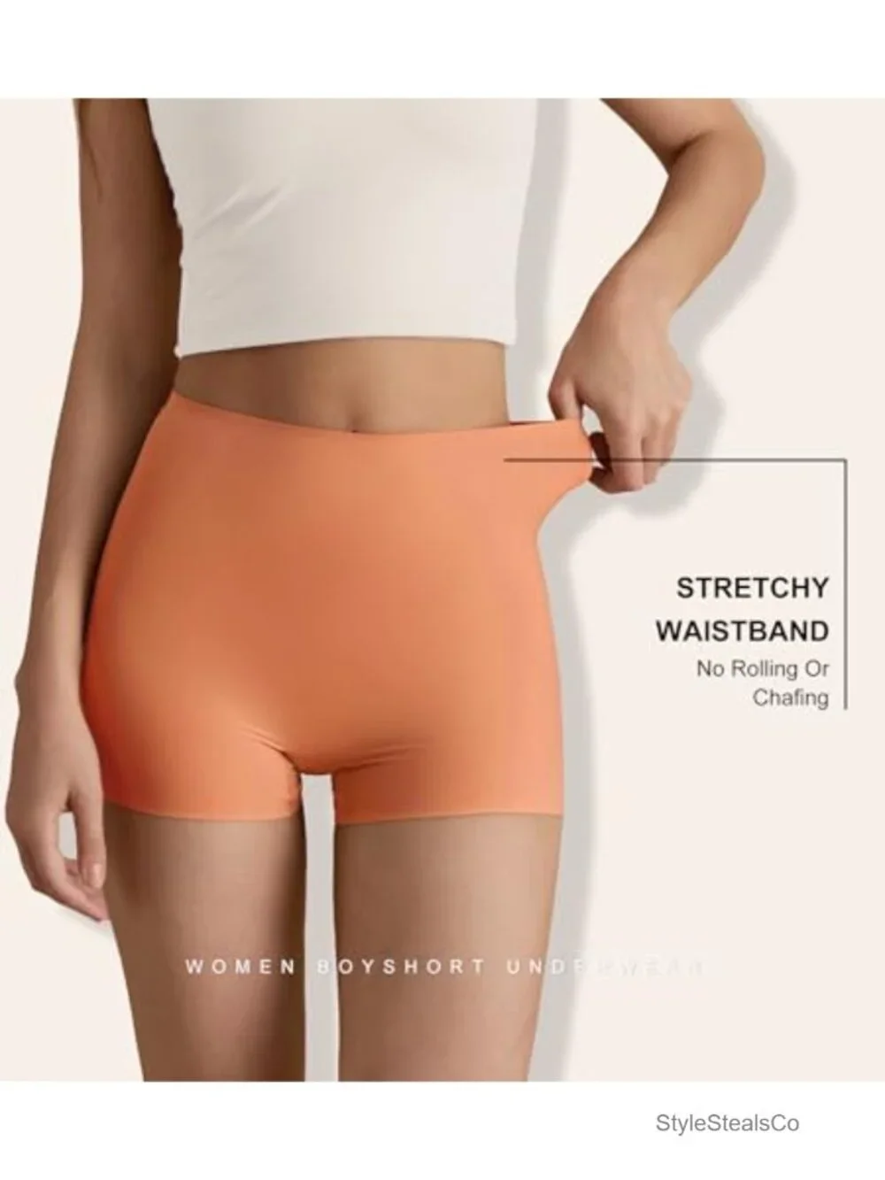 Seamless Soft Boy Shorts Panties for Women Anti Chafing Boxer Briefs Multiple